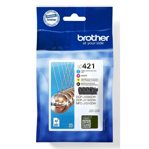 Tusz Brother LC-421VAL PagePack 4 szt. Oryginalny Standardowa wydajność Czarny, Cyjan, Purpurowy, Żółty