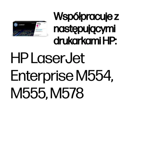 Oryginalny wkład z purpurowym tonerem HP 212A do drukarki LaserJet
