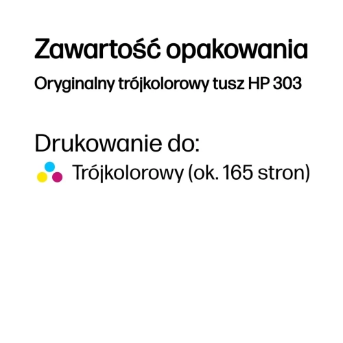 Tusz Oryginalny HP 303 (T6N01AE) (Kolorowy: Cyan Magenta Yellow)