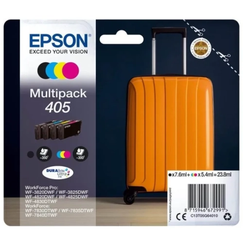 Epson 405 DURABrite Ultra Ink nabój z tuszem 1 szt. Oryginalny Standardowa wydajność Czarny, Cyjan, Purpurowy, Żółty
