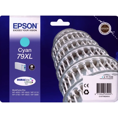 Epson Tower of Pisa Singlepack Cyan 79XL DURABrite Ultra Ink