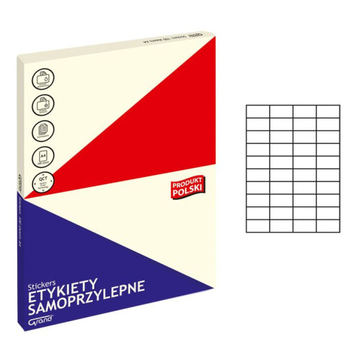 Etykieta samoprzylepna A4 biały [mm:] 52,5x29,7 Grand (005)