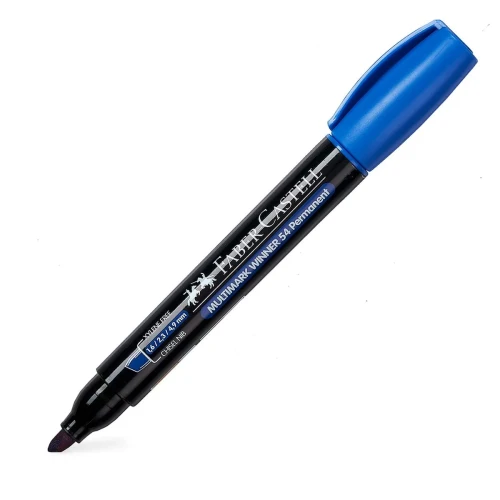 Marker permanentny wkład niebieski ścięta końcówka