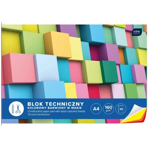 Blok techniczny bloki A4 biały 160g 10k Interdruk (BLTK)