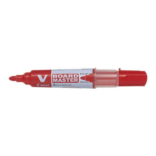 Marker suchościeralny V Board Master wkład czerwony 2,3mm okrągła końcówka Pilot (WBMA-VBM-M-R-BG)