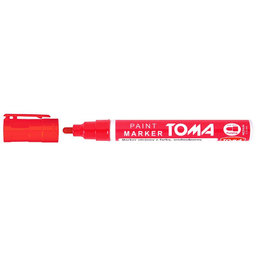 Marker olejowy, fibrowa końcówka 2,5mm, czerwony TO-440 Toma-4299763