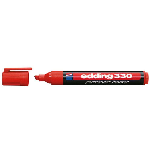 Marker permanentny wkład czerwony 1,0-5,0mm ścięta końcówka Edding