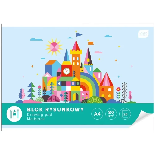 Blok rysunkowy A4 biały 80g 20k [mm:] 210x297 Interdruk (BLR)