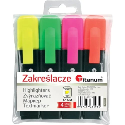 Zakreślacz wkład mix 1,0-5,0mm Titanum (AD2003A-4)