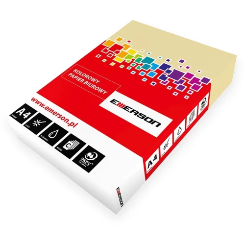Papier kolorowy A4 kolorowy 4002 kremowy 250k. 80g Emerson (xem408002)