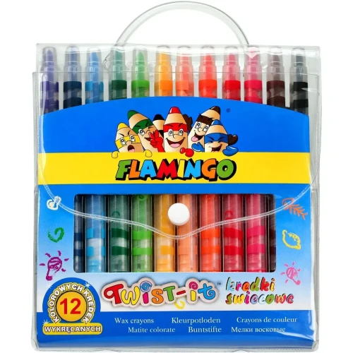 Kredki świecowe Twis-it wykręcane 12 kol. Flamingo (0312)