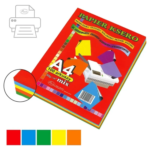 Papier kolorowy A4 mix 100k. 80g Protos