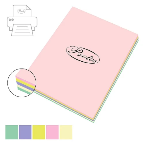 Papier kolorowy A3 pastel mix pastelowy 100k. 80g Protos