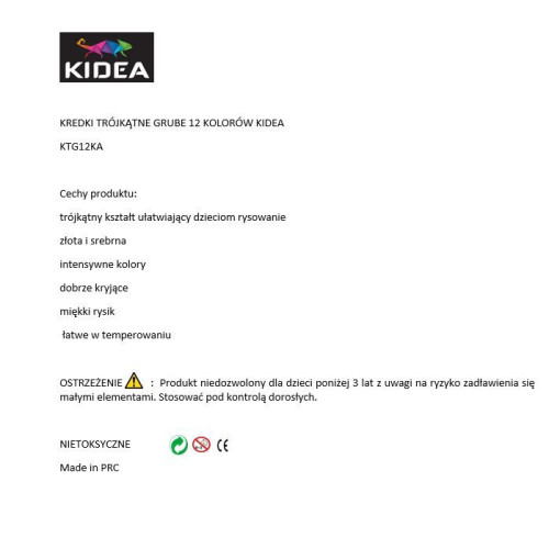 Kredki ołówkowe Kidea 12 kol. Kidea (KTG12KA)