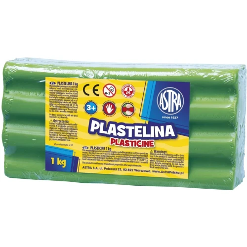 Plastelina 1 kol. zielona jasna 1000g Astra