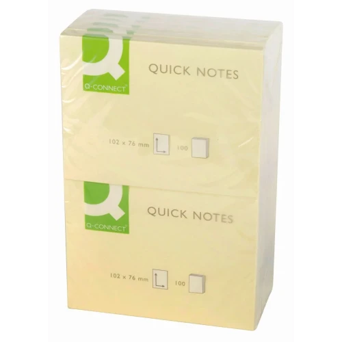 Notes samoprzylepny (karteczki) żółty jasny 100k [mm:] 102x76 Q-Connect (KF01410)