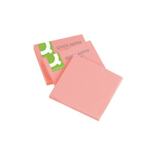 Notes samoprzylepny (karteczki) różowe 80k [mm:] 76x76 Q-Connect (KF10516)