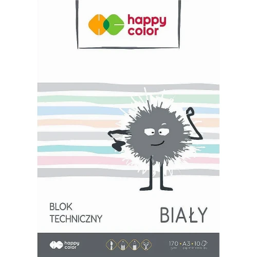 Blok techniczny biały 170g A3 HAPPY COLOR 3550 3040-0-4285848