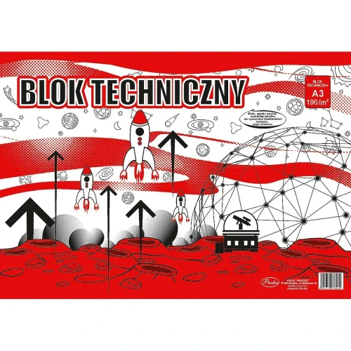 Blok techniczny A3 biały 190g 10k Protos