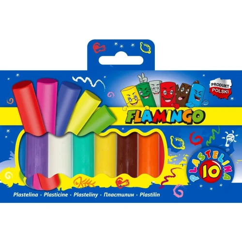 Plastelina 10 kol. mix Flamingo (PL10)