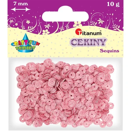 Cekiny Craft-Fun Series okrągłe 7mm biało-różowy 10g Titanum (CO7/M25)