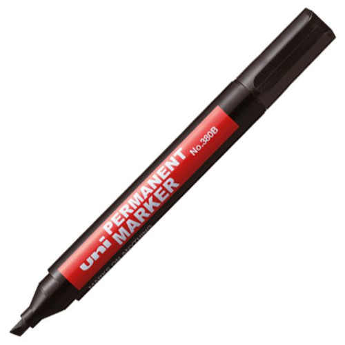 Marker permanentny wkład czarny 1,0-4,5mm ścięta końcówka Uni (NO-380B)