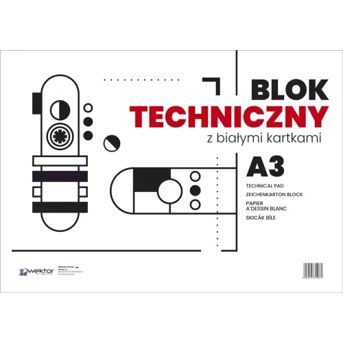 Blok techniczny A3 biały 160g 10k Wektor