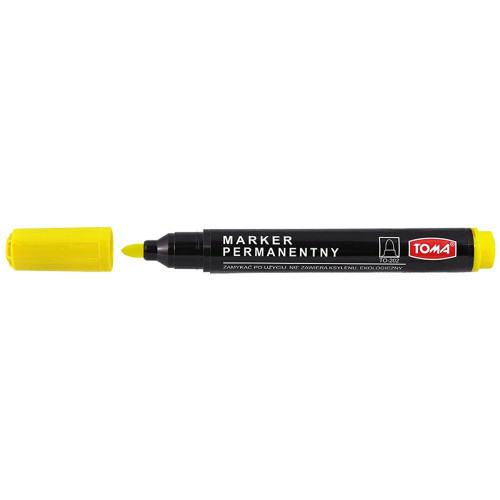 Marker permanentny wkład żółty okrągła końcówka Toma