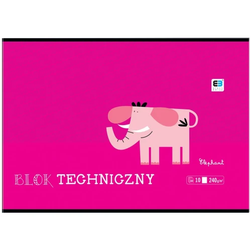Blok techniczny B&B KIDS A4 białe 240g 10k Interdruk (BLTBB)