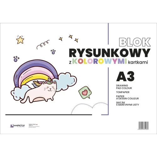 Blok rysunkowy A3 kolorowy 80g 20k Wektor