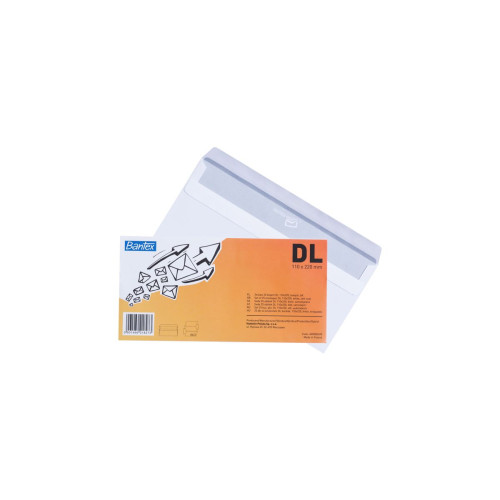 Koperta DL SK biała Bantex (400085698) 25 sztuk