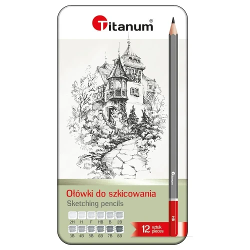 Ołówek w metalowym pudełku 8B-2H Titanum