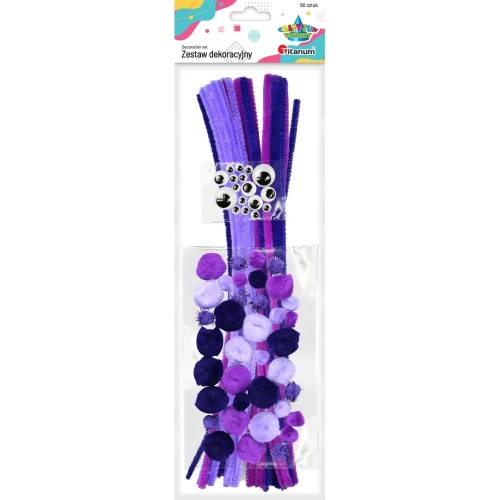 Drucik Craft-Fun Series pompony, druciki, oczka kolor: fioletowy Titanum (16072A)
