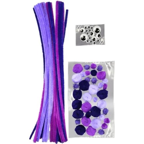Drucik Craft-Fun Series pompony, druciki, oczka kolor: fioletowy Titanum (16072A)