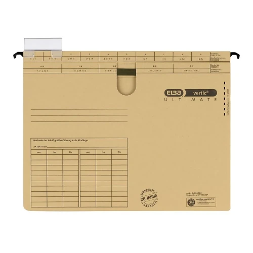 Skoroszyt A4 Vertic Ultimate wiszący brązowy karton 230g Elba (100081039)