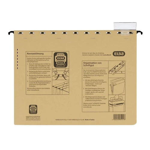 Skoroszyt A4 Vertic Ultimate wiszący brązowy karton 230g Elba (100081039)