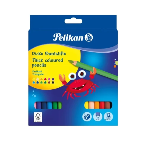 Kredki ołówkowe Jumbo 700160 12 kol. Pelikan (300001182)