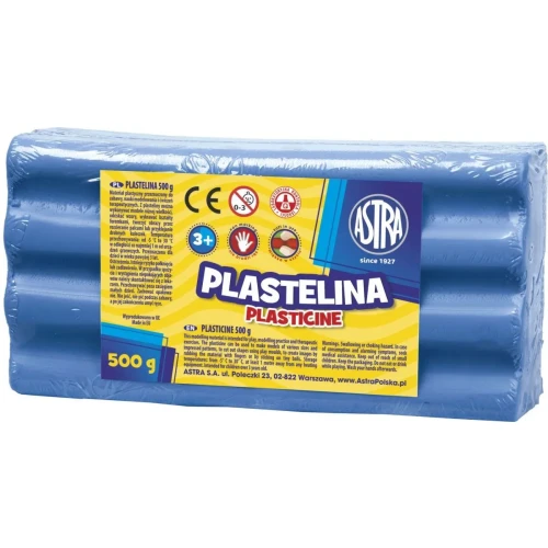 Plastelina 1 kol. niebieska 500g Astra