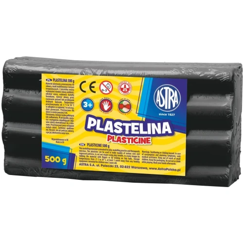 Plastelina 1 kol. czarna 500g Astra