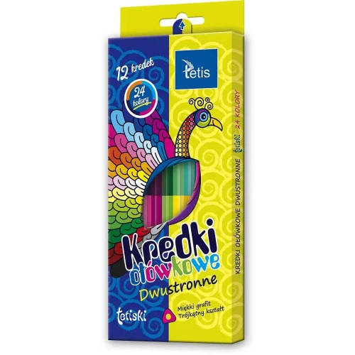 Kredki ołówkowe Tetiski 12 szt 24 kol. Tetis (KT005-AB)