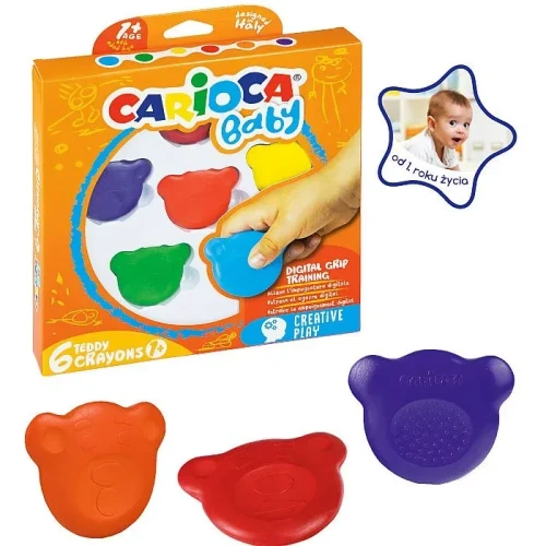 Kredki świecowe Misiaki Baby 42956 6 kol. Carioca (160-2209)