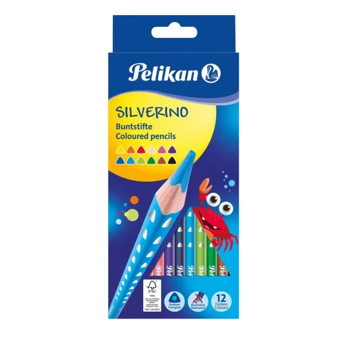 Kredki ołówkowe Silverino 700634 12 kol. Pelikan (100401597)