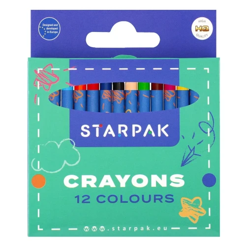 Kredki ołówkowe woskowe 12 kol. Starpak (397929)