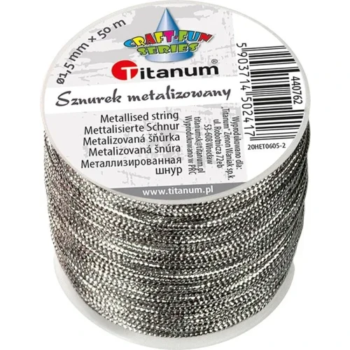 Sznurek Craft-Fun Series srebrny 50m Titanum (20HET0605-)