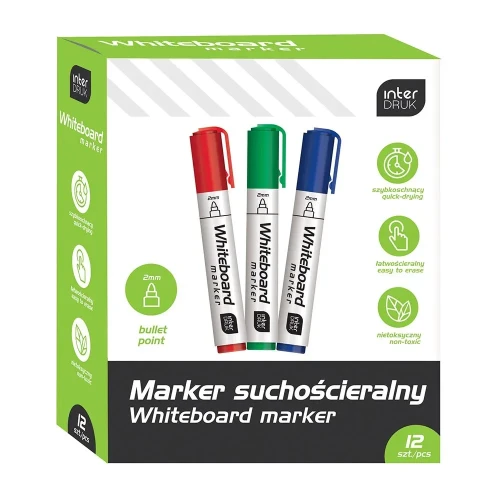 Marker suchościeralny wkład mix okrągła końcówka Interdruk (IMARTAB)