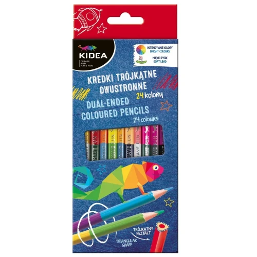 Kredki ołówkowe Dwustronne 24 kol. Kidea (KTD24KKA)