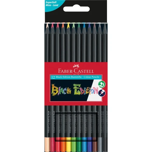 Kredki ołówkowe Black Edition 12 kol. Faber Castell (116412)