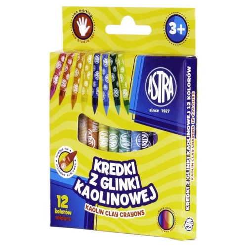 Kredki świecowe Z GLINKI KAOLINOWEJ 12 kol. Astra (316121005)
