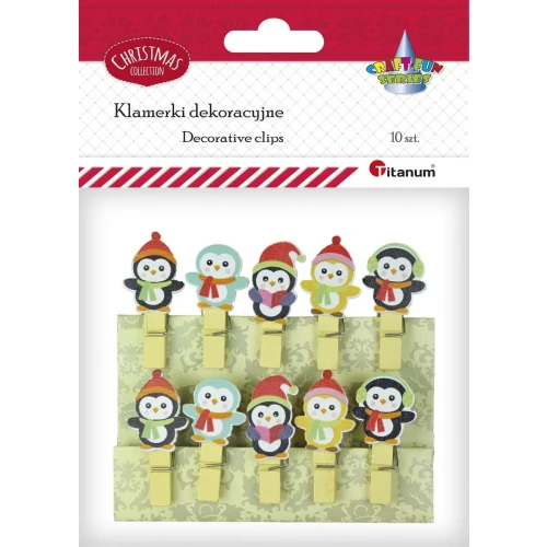 Ozdoba drewniana Craft-Fun Series klamerki Pingwiny Titanum (MTCR-WDC978)
