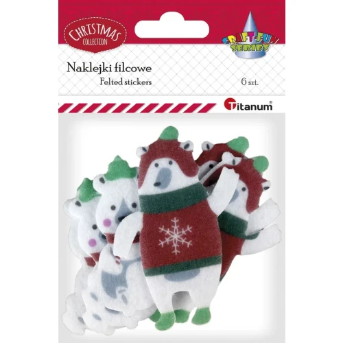 Naklejka (nalepka) Craft-Fun Series filcowe xmass niedźwiedzie polarne Titanum (4825)